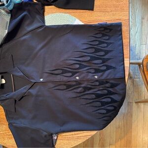 Black Shirt with Flame Design